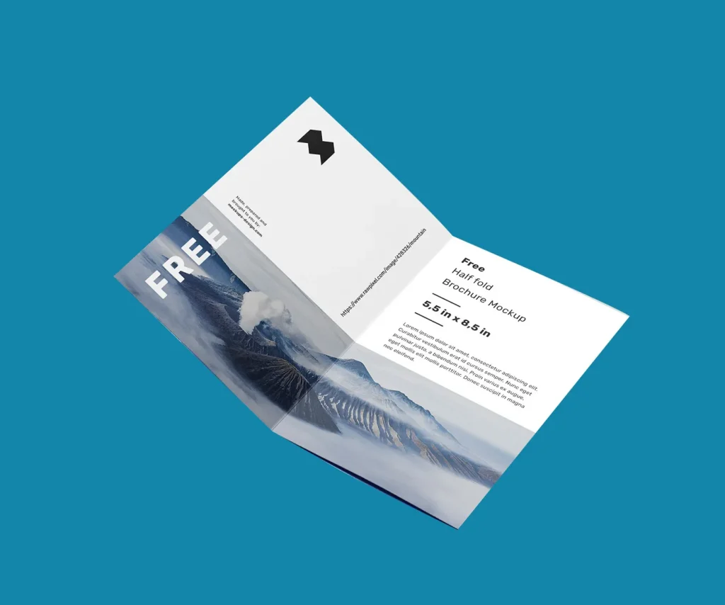 A half-folded brochure displaying its cover design and inside content.