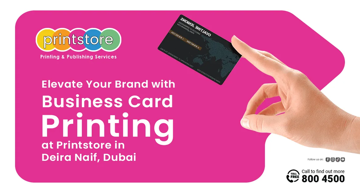 Business cards being printed at Printstore in Deira Naif, Dubai.