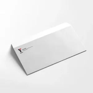 Custom envelope printing in Deira, showcasing high-quality designs with crisp logos and vibrant colors for professional use.